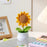 Handmade Sunflower Crochet Flowers head with Pot Completed Hand Woven Sunflowers Daisy Knitted Potted flower Plants Cute Knitted Flower pot for Home Decoration,Table Top,Table Decoration,Knitted sunflower pot gift for her/him