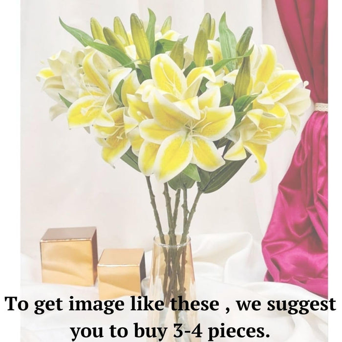 Head Lily Artificial Flowers Sticks for for Gifting, Home Decor  Petals Lily