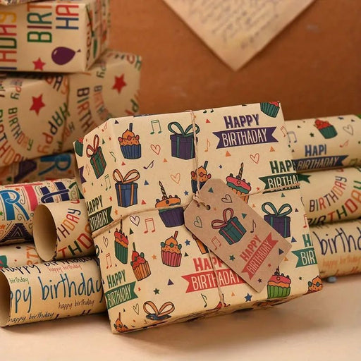 Happy Birthday Premium Design Gift Wrapping Paper for Him/Her, Girlfriend, Boyfriend, gift Packing Sheets Decorative Romantic Gift Wrap for Birthday, Return Gifts, Packaging material, Craft, kids