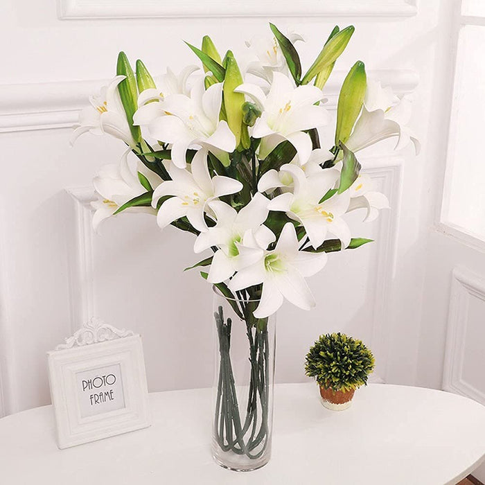 Head Lily Artificial Flowers Sticks for for Gifting, Home Decor  Petals Lily