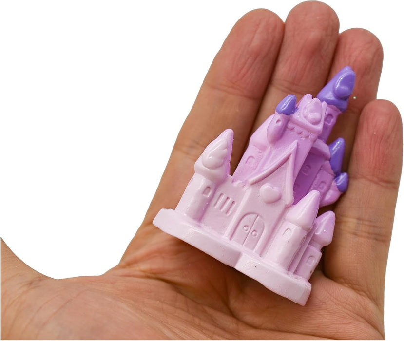 Miniature Castle Figurines | Fairy Tale Theme Decorative Showpieces for Home, Garden, Office, Desk, Cake Decoration & Gifting (Purple, Resin)