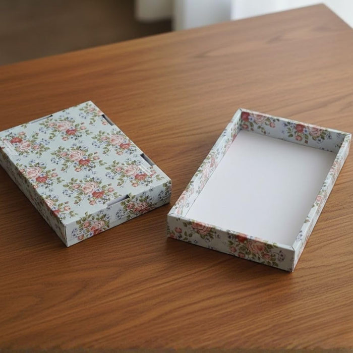 Multipurpose Decorative Viral Folding Paper Box (without net and Twister) Rectangle Cardboard Box DIY Tray for Gift Hamper, Gifting (Cardboard Folding Paper Box),Room Hamper,Wedding Hamper