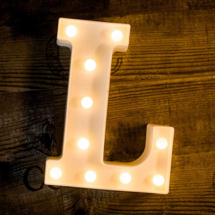6 inch Marquee Alphabet Shaped Led Light for Home Decoration and Wall Lamp, White, 1 Piece