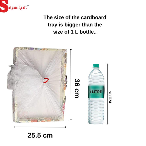 Multipurpose Decorative Folding Paper Box Net Rectangle Cardboard Box with Net DIY Tray for Gift Hamper, Gifting (Cardboard Folding Paper Box),Room Hamper,Wedding Hamper (Sky)