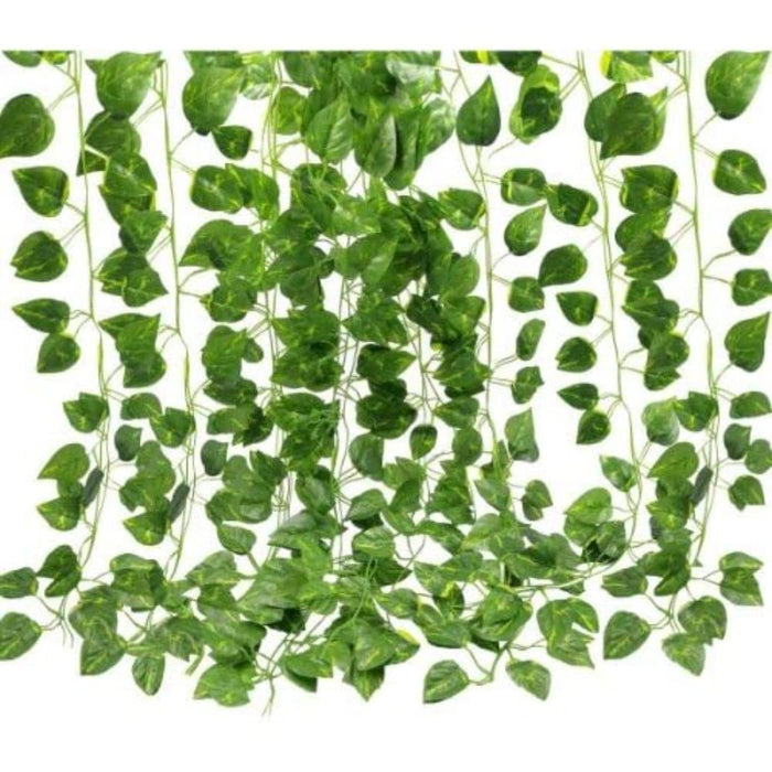 Artificial Flowers Wall Hanging Leaf Flower Money Plant Light Weight Vine String Lines for Garden, Home, Room, Balcony, Living Room, Restaurant, Festival, Events Decoration (Green, 7 Feet)