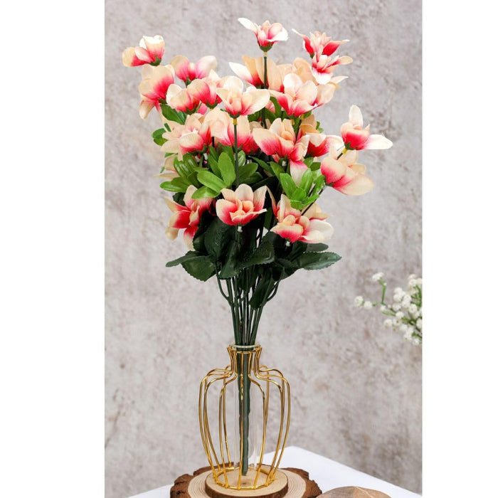 Artificial Fake Flowers Bunch decorative items for Diwali Home,Artificial Orchid Flower Bunch/Bouquet,Room, Office, Bedroom, Balcony, Living Room, Plants and Craft Items Corner (Without Vase)