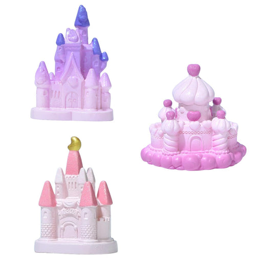Miniature Castle Figurines | Fairy Tale Theme Decorative Showpieces for Home, Garden, Office, Desk, Cake Decoration & Gifting (Multicolour, Resin)