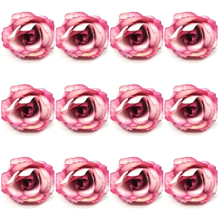 Artificial Small Rose Flowers Fake Fabric Head Rose Flowers For Home Decoration, Gift, Mandir Pooja Table, Cake Decor, Bouquet Making, Backdrop, DIY Art Craft, Diwali Items Material (4 cm)