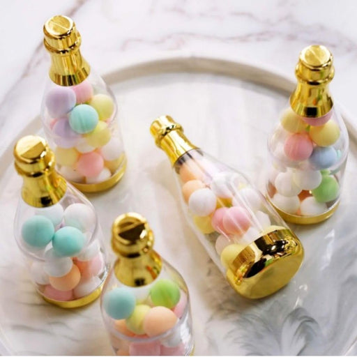 Small Size Golden Acrylic Box Champagne Design Plastic Storage Bottles (11.5 cm) | Perfect for Return Gifts, Chocolates, Dry Fruits & Invitations baatli,batli,chandi