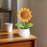 Handmade Sunflower Crochet Flowers head with Pot Completed Hand Woven Sunflowers Daisy Knitted Potted flower Plants Cute Knitted Flower pot for Home Decoration,Table Top,Table Decoration,Knitted sunflower pot gift for her/him