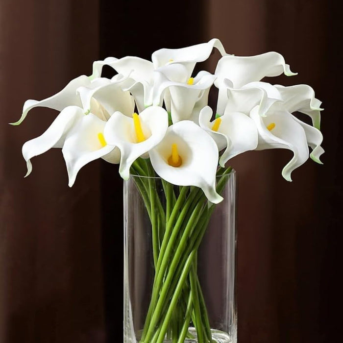 Artificial Flower Rubber Lily Sticks for Bouquet Wedding Decoration, DIY Artificial Garland Supplies Lilly Flower Sticks.