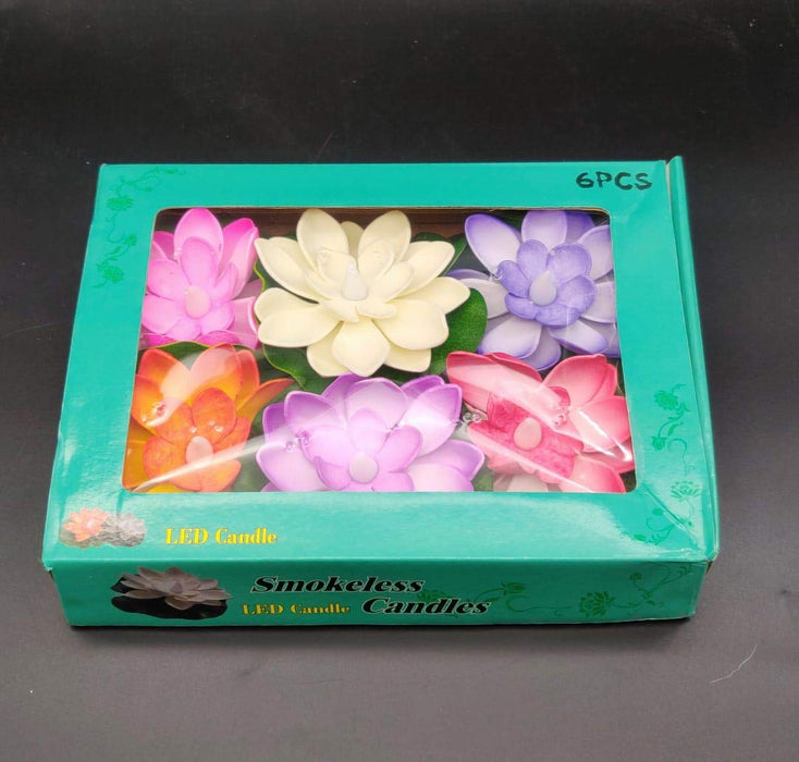 Sensor Water Floating Diyas Smokeless Flameless Candles Lotus Flowers Led Tea Light Candle for Pool, Pond, Glass Water Bowl, Festival, Diwali Decoration, Home Decor Items