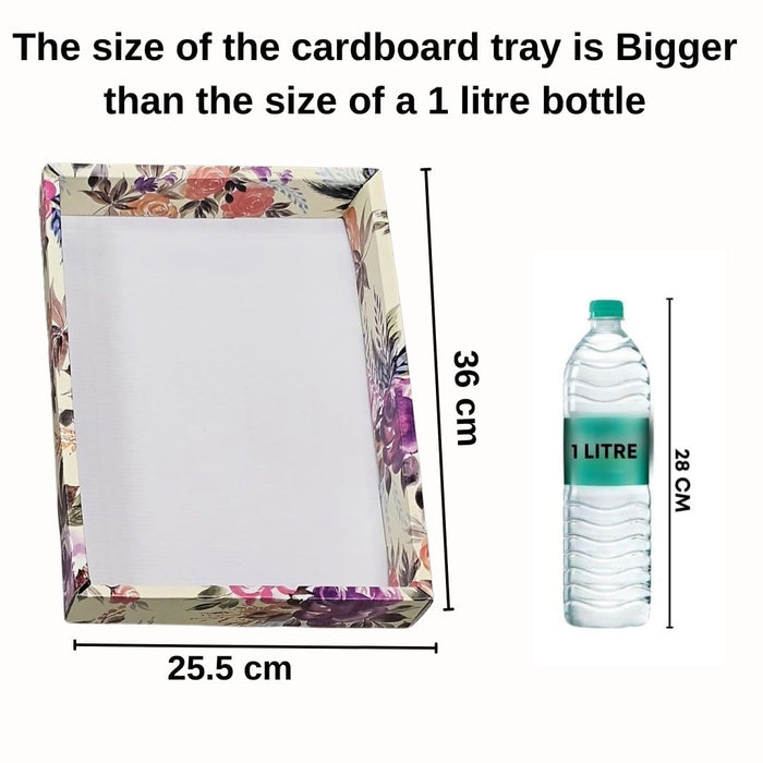 Golden color Multipurpose Decorative Viral Folding Paper Box (without net and Twister) Rectangle Cardboard Box DIY Tray for Gift Hamper, Gifting (Cardboard Folding Paper Box),Room Hamper,Wedding Hamper