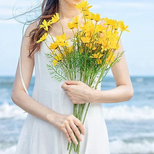 Artificial Daisy Sunflowers for Home Decor, Office, Living Room, Balcony, Wedding & Gifting | Realistic Faux Flower (Only Flower, No Vase)