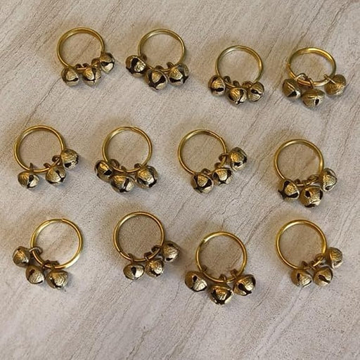 Ghungroo Ring for Wedding, Bridal Entry ,Ganpati and Janmashtmi Aarti , Clapping Ghungroo Kadi Finger, for Ring Gifting, Small Bells For Lord Godess God Ganapati, Pooja Aarti Ganesh Pooja Celebration, Clapping Anguthi
