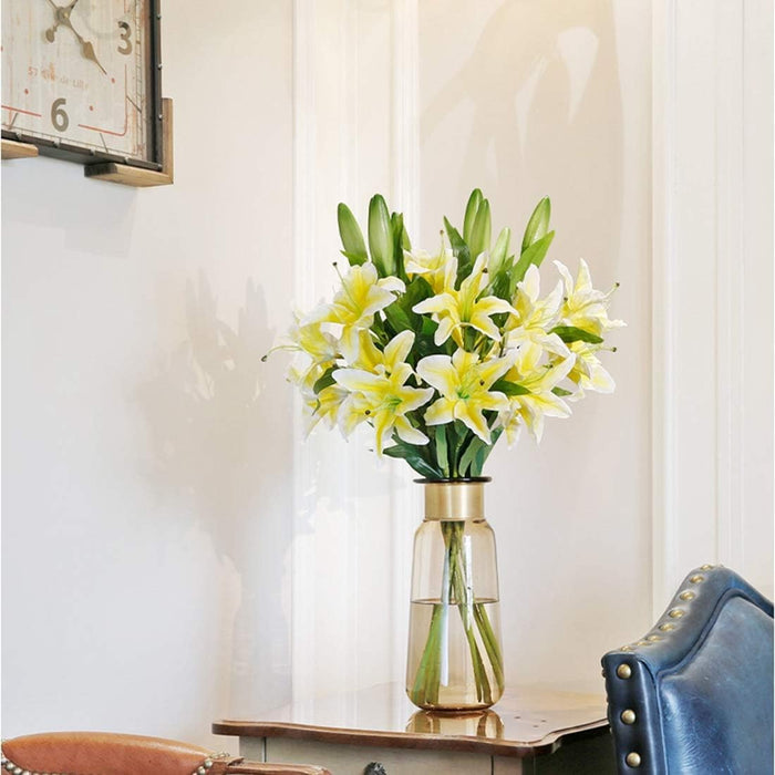 Head Lily Artificial Flowers Sticks for for Gifting, Home Decor  Petals Lily