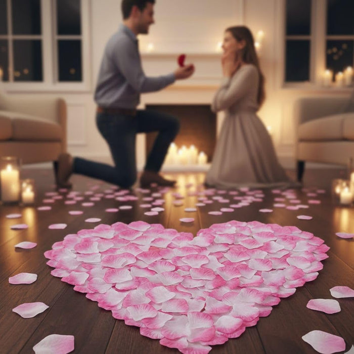 Artificial Rose Petals for Decoration Perfect for Her Him Valentine’s Day Romantic Decor for Wedding Anniversary New Year Candle Light Dinner Bedroom Table Party Decor.