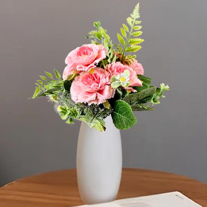Carnation flower Sticks Artificial Flowers Bouquet Sticks for Gifting, Home Decor, Room,Bedroom, Living Room, Anniversary Decoration,Diwali Decor (Material: Fabric) (Without Vase Pot)