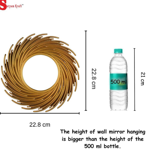 Fiber Wall Mirror Hanging Material Frame for HomeDecor with Hook for Hanging On Walls for Home Decorations(Spiral Shape Mirror) (Pack of 1,Brown, Framed, Round)