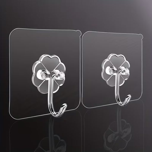 Hooks for Wall Without Drilling, Self Adhesive Hooks for Wall Heavy Duty Strong Nail Free for Hanging Photo Frame, Wall Hanger Sticky Hook,Hooks for Wall (Hanging Hook, Transparent)