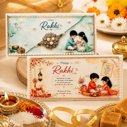2 PCS Premium Decorative Resin Envelope/Money envelope with Krishna/shreensthji  & Elephant Design –  & Rakhi Money Envelope Wedding Shagun Cash Gift Envelope (7.5×4 Inch)