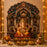 3D Look Foldable Wooden Mandap Backdrop | Peacock & Floral Design | Ganesh Chaturthi, Janmashtami, Durga Pujo, Navratri & Diwali Home Temple Decor