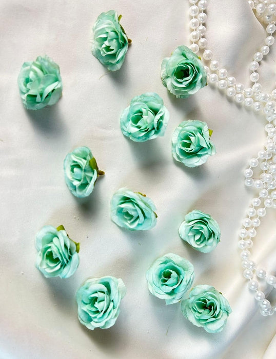 Artificial Small Rose Flowers Fake Fabric Head Rose Flowers For Home Decoration, Gift, Mandir Pooja Table, Cake Decor, Bouquet Making, Backdrop, DIY Art Craft, Diwali Items Material (4 cm)