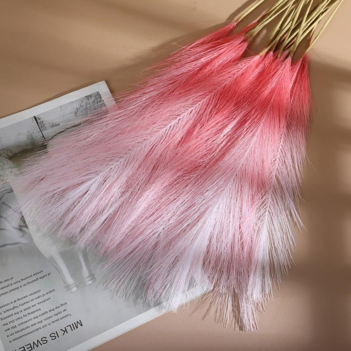 small Faux Pampas Grass Artificial Flowers Fake Flower for Home, Office, Bedroom, Balcony, Living Room, Table Decoration, Plants and Craft Items Corner