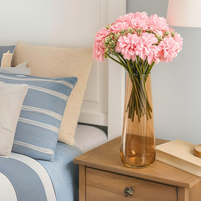 (7 head flower stick )Artificial Dahlia Fake Flowers for Home,Artificial Chrysanthemum Ball Flowers, Bedroom, Living Room, Decorative Items Office Table, Gifts (Without Vase Pot)