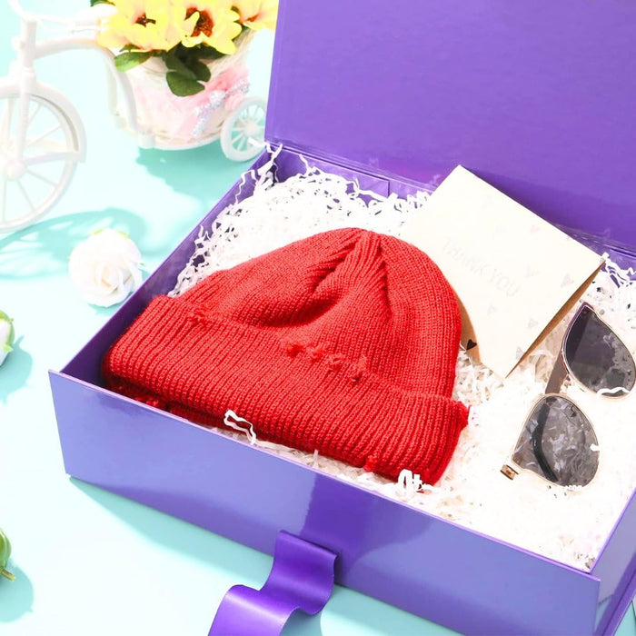 Collapsible Magnetic Gift Box with Satin Ribbon | Premium Folding Rigid Cardboard Box for Gift Hampers, Wedding, Valentine & Multipurpose Packaging