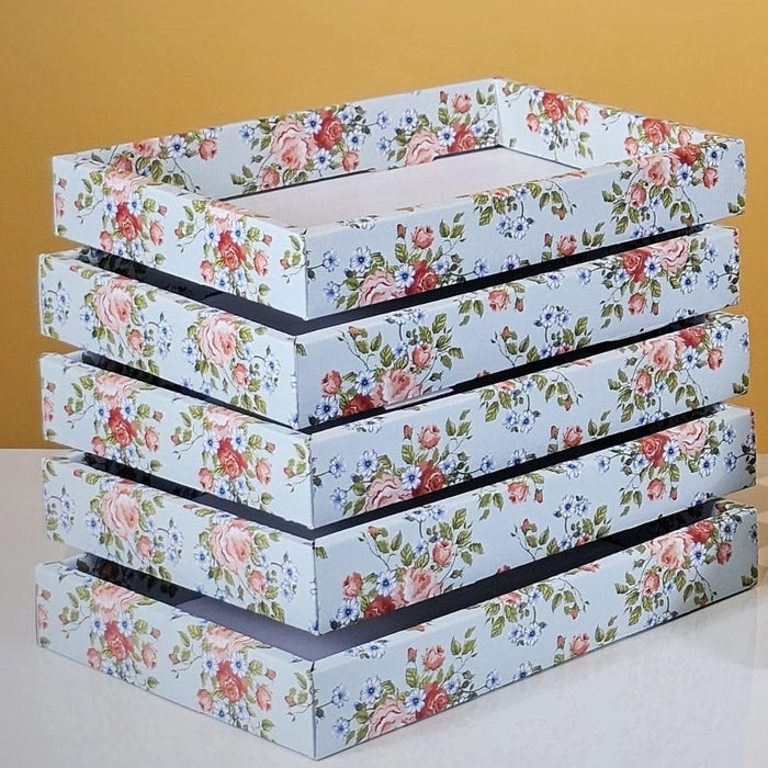 Multipurpose Decorative Viral Folding Paper Box (without net and Twister) Rectangle Cardboard Box DIY Tray for Gift Hamper, Gifting (Cardboard Folding Paper Box),Room Hamper,Wedding Hamper