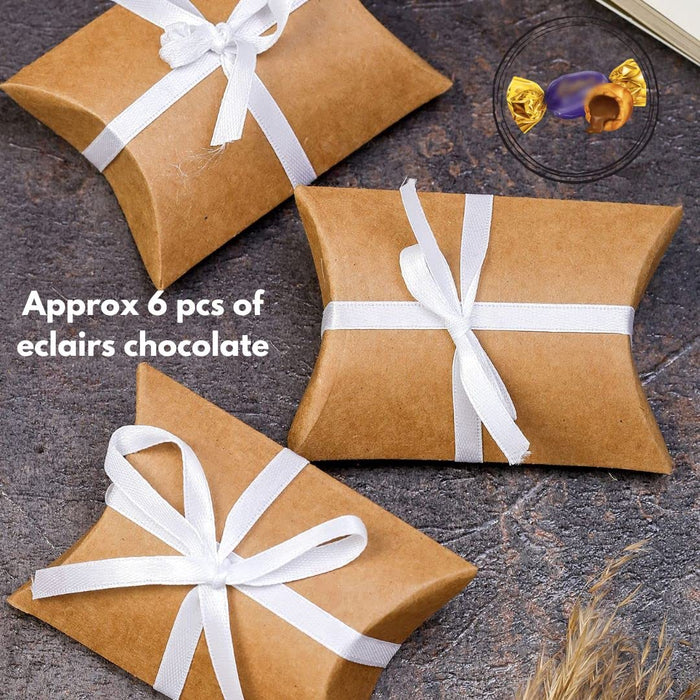 Brown Decorative Folding Paper  pillow Gift Boxes For Gifting, Chocolates, Dryfruits Items - Fancy Decorative packaging In Marriage, Pooja, Function, Birthday Packing