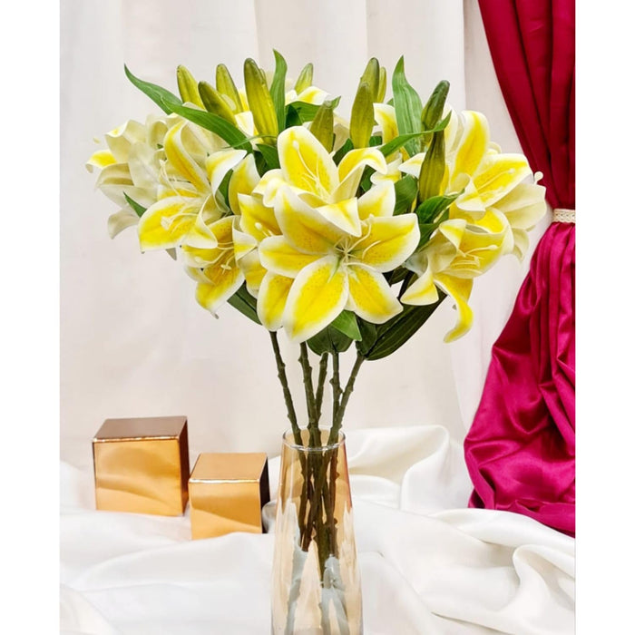 Head Lily Artificial Flowers Sticks for for Gifting, Home Decor  Petals Lily