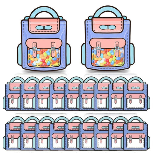 Small Backpack style Ziplock Goodie Pouches With Handle For Gifting, Return Gifts, Birthday, Baby Shower, Party Pouches | Chocolate & Dry Fruit Packing (Small)(21 x 18 cm)
