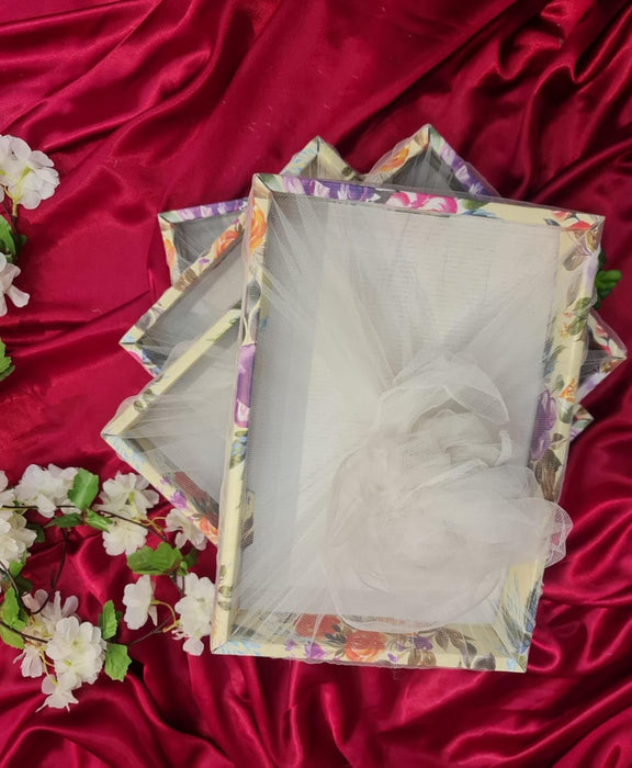 Multipurpose Decorative Folding Paper Box Net Rectangle Cardboard Box with Net DIY Tray for Gift Hamper, Gifting (Cardboard Folding Paper Box),Room Hamper,Wedding Hamper
