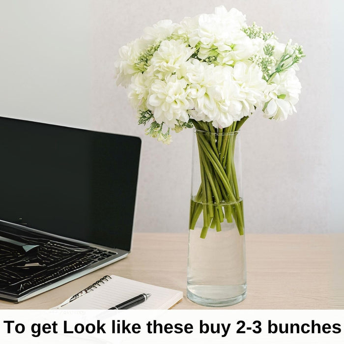 (7 head flower stick )Artificial Dahlia Fake Flowers for Home,Artificial Chrysanthemum Ball Flowers, Bedroom, Living Room, Decorative Items Office Table, Gifts (Without Vase Pot)