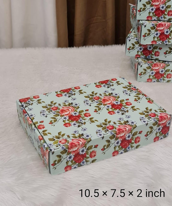 (10.5x 7.5 x 2 inch) Multipurpose Decorative Folding Paper Cardboard Box DIY Box for Gift Hamper,Wedding gifing.
