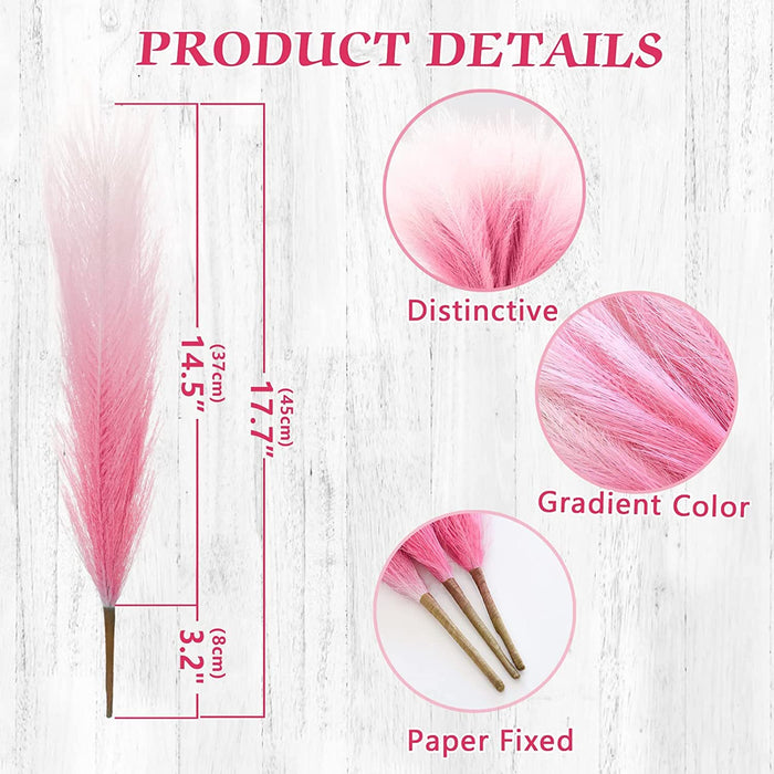 small Faux Pampas Grass Artificial Flowers Fake Flower for Home, Office, Bedroom, Balcony, Living Room, Table Decoration, Plants and Craft Items Corner