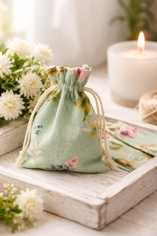 Drawstring Mini stylish Storage Potli pouches for Small Jewelries, Money, Paper Notes Women Wallet, Gift Bags, Christmas return gift