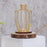 1 Pcs Propagation Station with Metal vase, Test Tube Glass Items Vase for Flower Pot, Gift, Home Decor, Bedroom, Office Corner, Living Room,Decoration (Golden)(Metal vase)