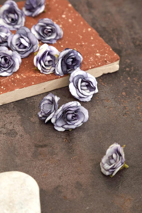 Artificial Small Rose Flowers Fake Fabric Head Rose Flowers For Home Decoration, Gift, Mandir Pooja Table, Cake Decor, Bouquet Making, Backdrop, DIY Art Craft, Diwali Items Material (4 cm)
