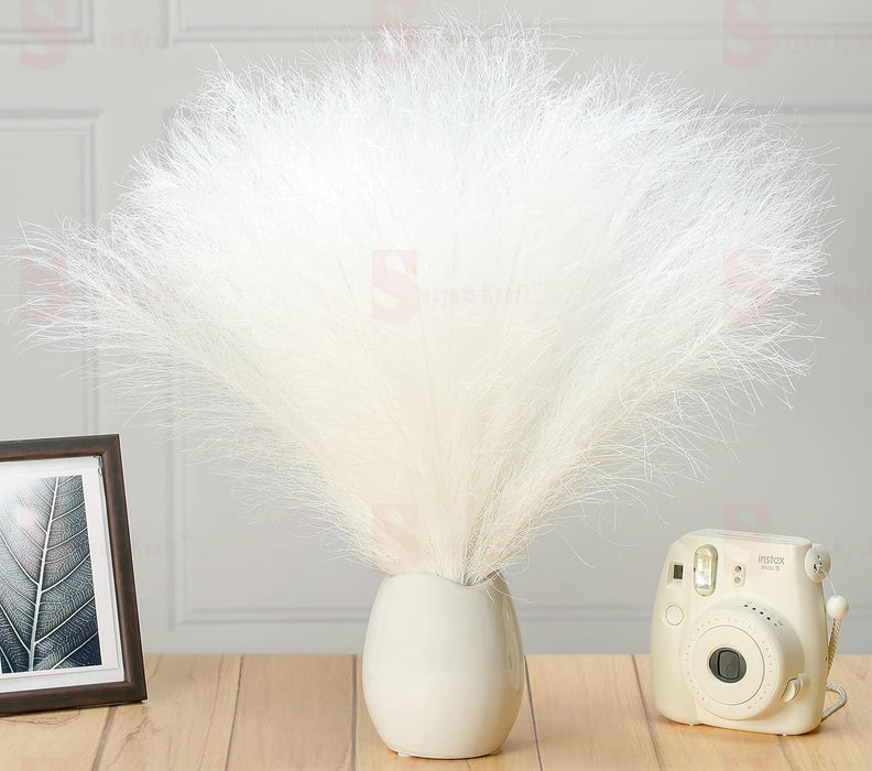 Glitter Faux Pampas Grass Small Artificial Flowers Fake Flower for Home, Office, Bedroom, Balcony, Living Room, Table Decoration, Plants and Craft Items Corner