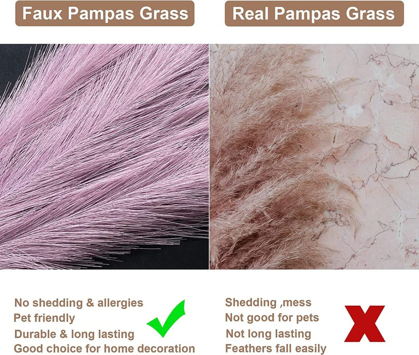small Faux Pampas Grass Artificial Flowers Fake Flower for Home, Office, Bedroom, Balcony, Living Room, Table Decoration, Plants and Craft Items Corner