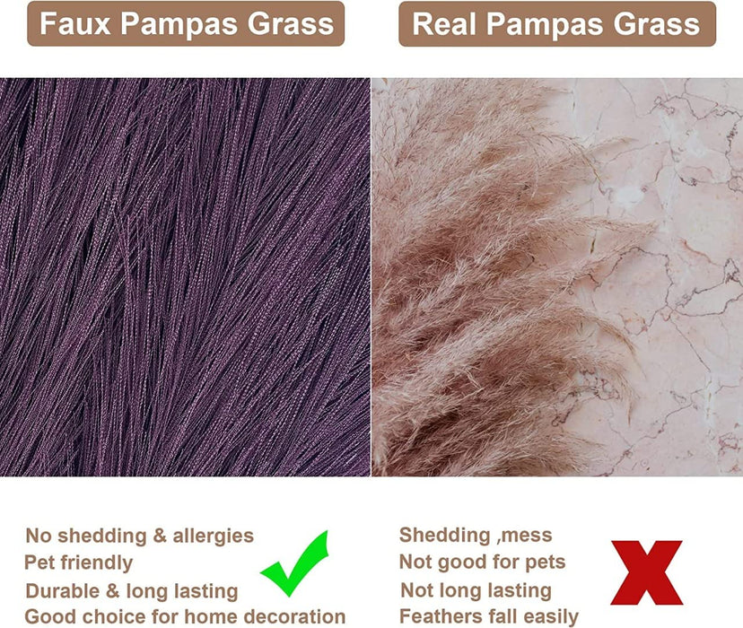 small Faux Pampas Grass Artificial Flowers Fake Flower for Home, Office, Bedroom, Balcony, Living Room, Table Decoration, Plants and Craft Items Corner