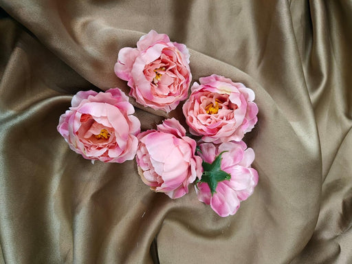 Camellia Artificial Flower Heads Rose Flowers for Home Decoration,Artificial Peony Silk Flowers, Gift, Mandir Pooja Table, Cake Decor, Bouquet Making, Backdrop, DIY Art Craft (Pack of 20)