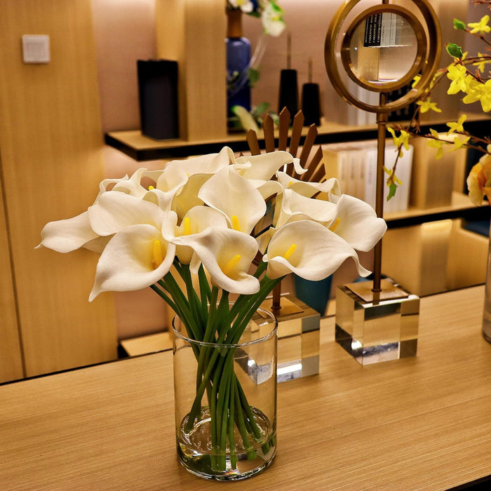 Artificial Flower Rubber Lily Sticks for Bouquet Wedding Decoration, DIY Artificial Garland Supplies Lilly Flower Sticks.