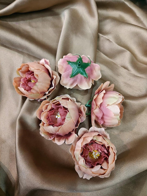 Camellia Artificial Flower Heads Rose Flowers for Home Decoration,Artificial Peony Silk Flowers, Gift, Mandir Pooja Table, Cake Decor, Bouquet Making, Backdrop, DIY Art Craft (Pack of 20)