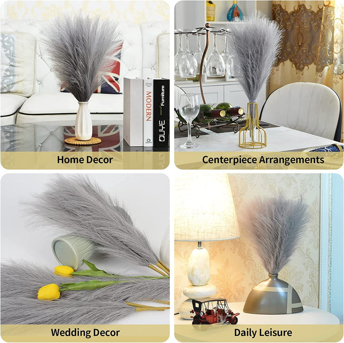 small Faux Pampas Grass Artificial Flowers Fake Flower for Home, Office, Bedroom, Balcony, Living Room, Table Decoration, Plants and Craft Items Corner