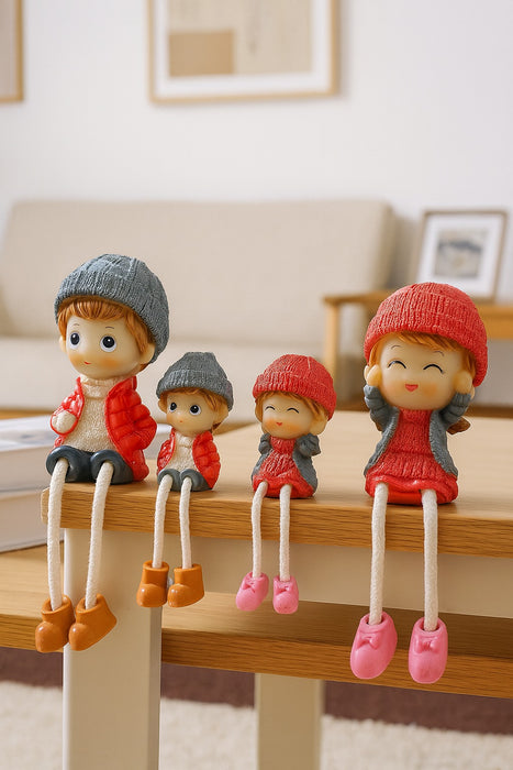 Hanging Legs Cute Boy and Girl Toy Home Decor Showpiece – Elegant Hanging Leg Design (Model 2) for Decorative Room Enhancement