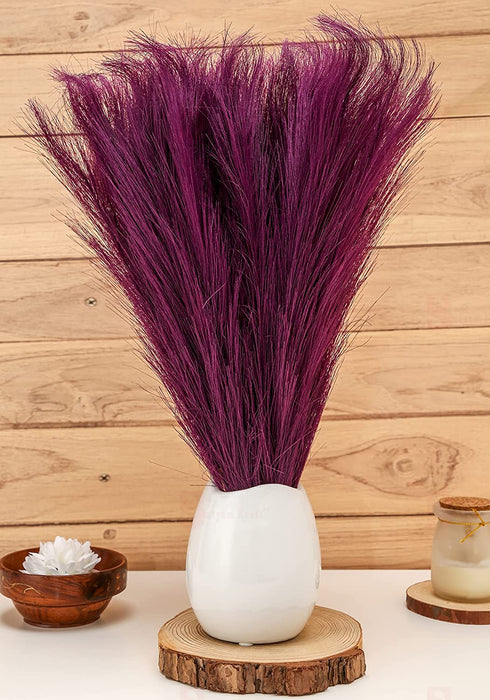 small Faux Pampas Grass Artificial Flowers Fake Flower for Home, Office, Bedroom, Balcony, Living Room, Table Decoration, Plants and Craft Items Corner